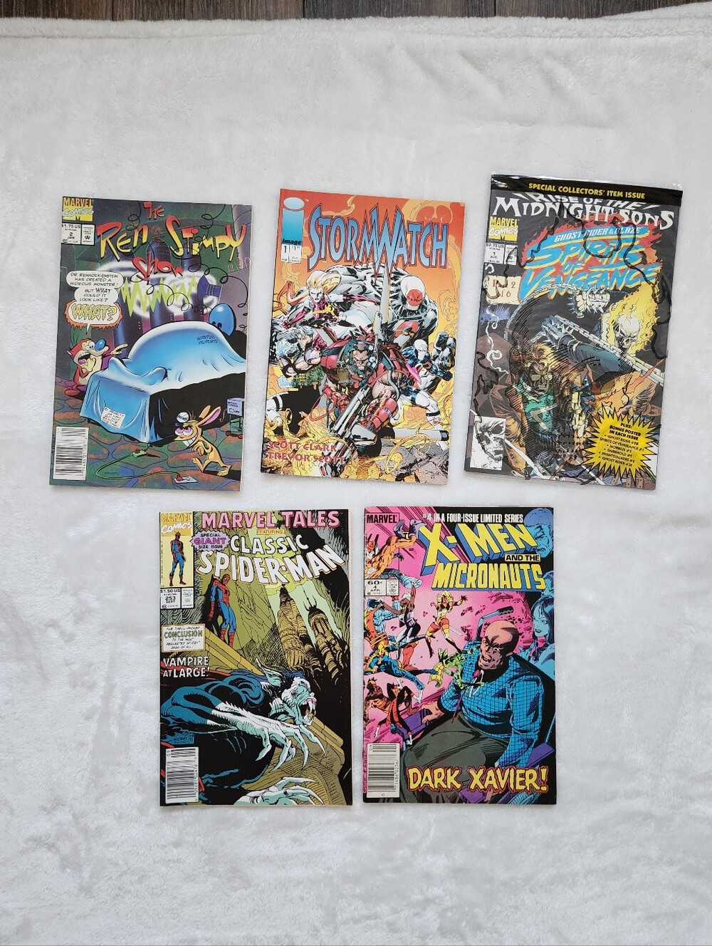 Marvel Comic Lot Ghost Rider Spider-Man X-Men Ren Stimpy Stormwatch 80s 90s Mix